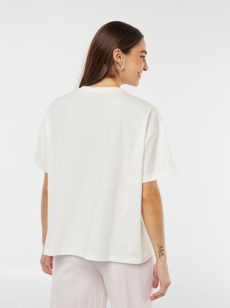 T-shirt oversize imprimé blanc - Kiabi