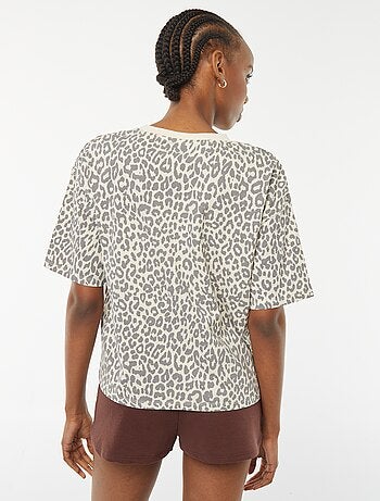 T-shirt oversize imprimé léopard