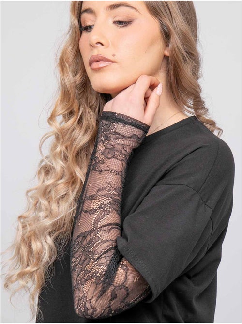 T-shirt oversize manches dentelle falea - Kiabi