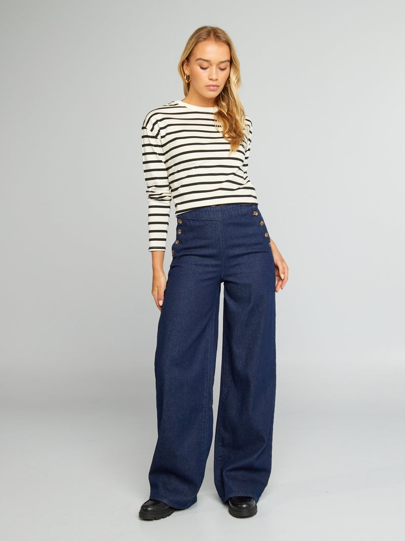 T-shirt oversize manches longues Blanc - Kiabi