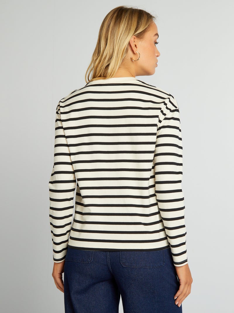 T-shirt oversize manches longues Blanc - Kiabi