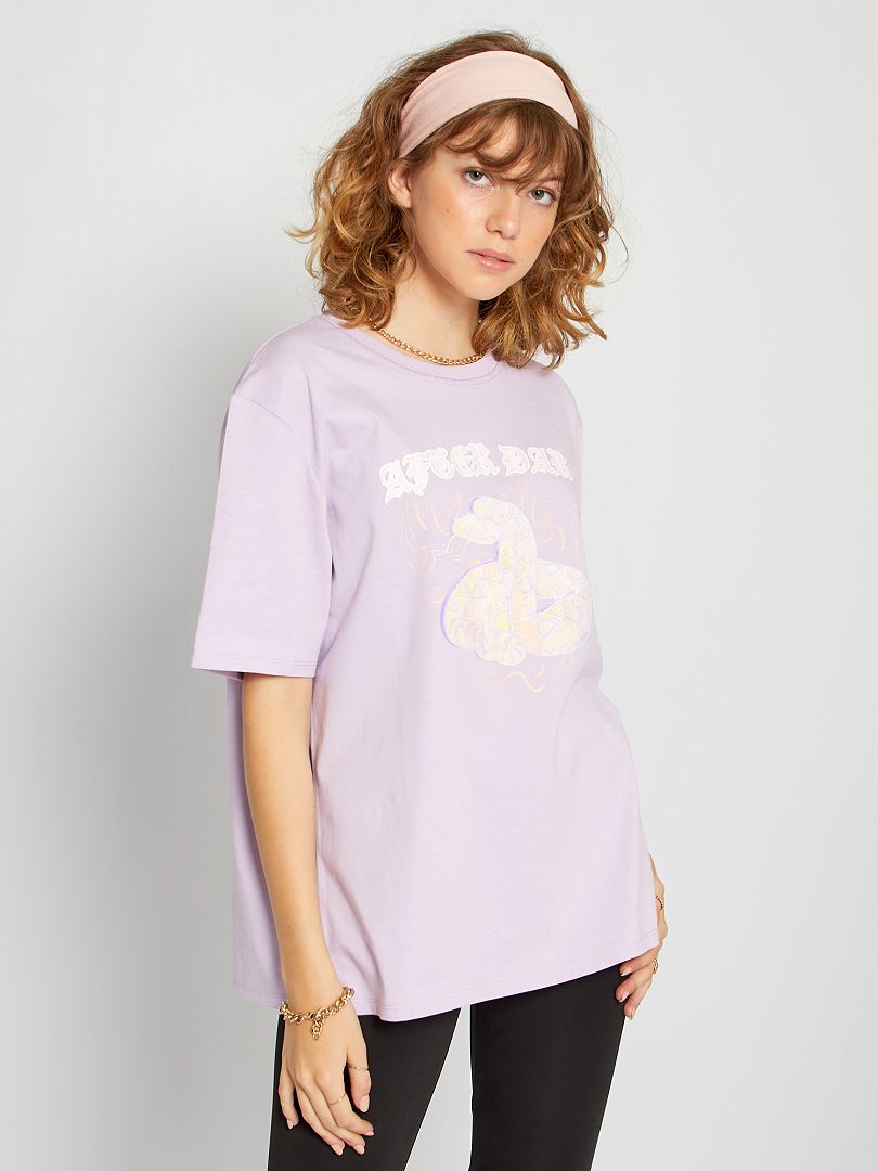 T-shirt oversize violet - Kiabi