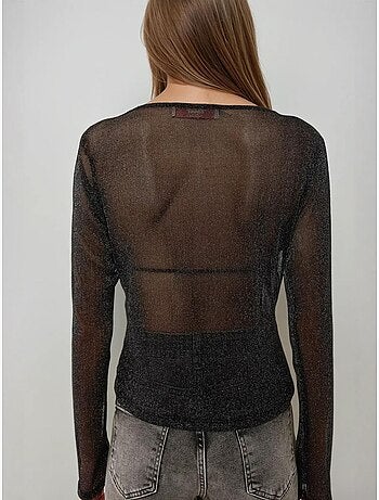 T-shirt pailleté transparent manches longues hiccup