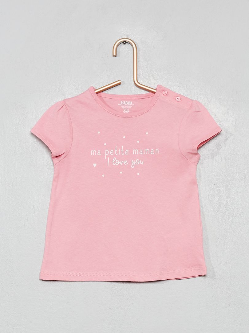 T-shirt 'petite maman' rose/maman - Kiabi