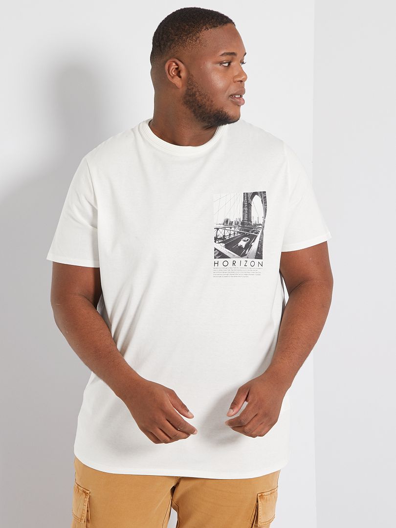 T-shirt photoprint écru - Kiabi