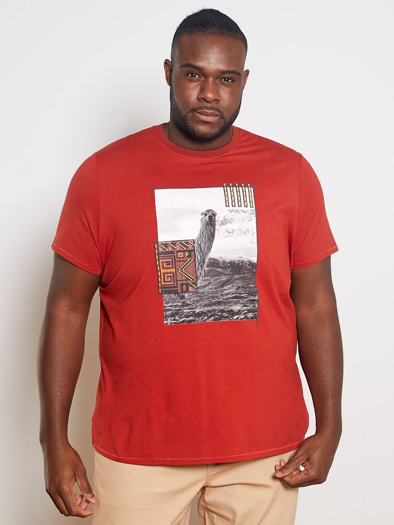 T-shirt photoprint fantaisie orange - Kiabi