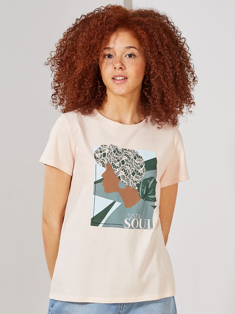 T-shirt photoprint rose pâle - Kiabi
