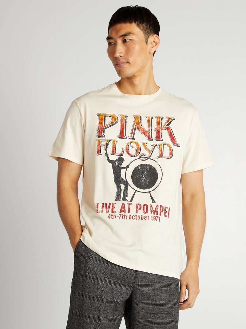 T-shirt 'Pink Floyd' 'Live at Pompeï' Blanc - Kiabi