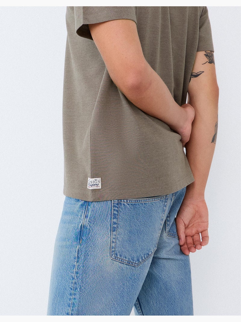 T-shirt piquet, mo fashion Bruin - Kiabi