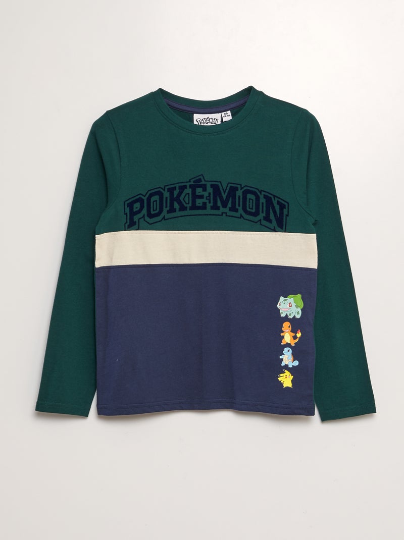 T-shirt 'Pokémon' manches longues Vert - Kiabi