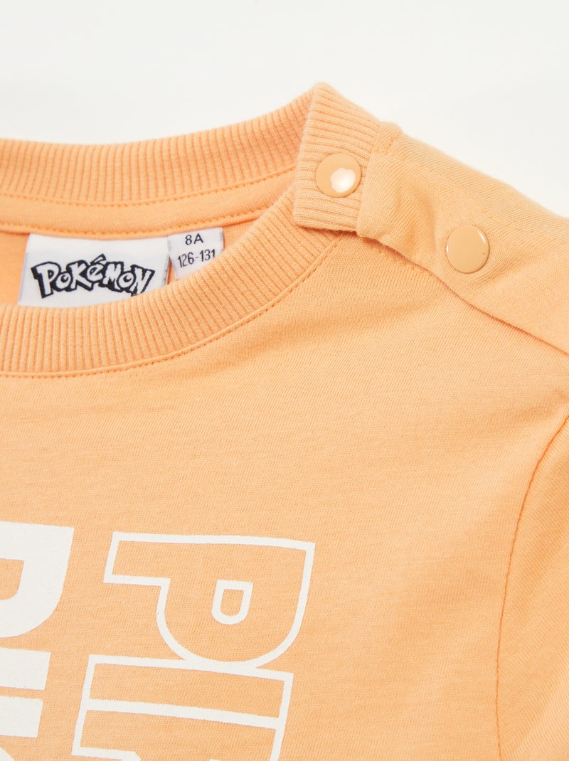 T-shirt 'Pokémon' met korte mouwen - collectie gemakkelijk aan te trekken ORANJE - Kiabi