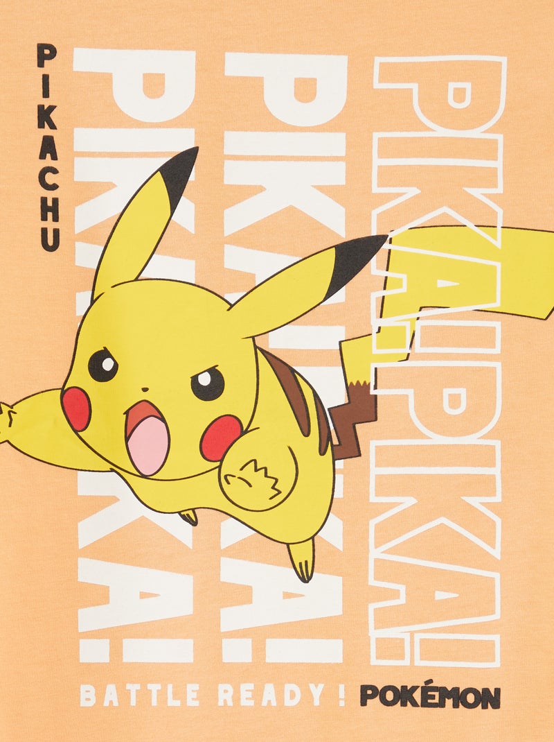 T-shirt 'Pokémon' met korte mouwen - collectie gemakkelijk aan te trekken ORANJE - Kiabi