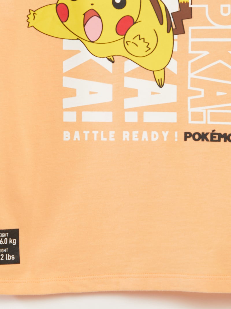T-shirt 'Pokémon' met korte mouwen - collectie gemakkelijk aan te trekken ORANJE - Kiabi