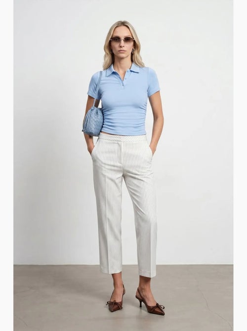 T-shirt polo court femme, coupe slim dilvin - Kiabi