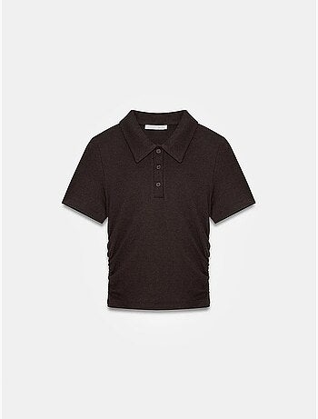 T-shirt polo court femme, coupe slim dilvin