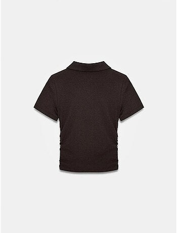 T-shirt polo court femme, coupe slim dilvin