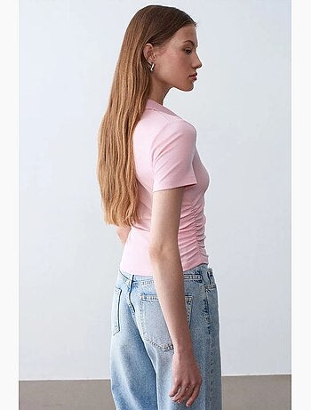 T-shirt polo court femme, coupe slim dilvin
