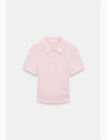 T-shirt polo court femme, coupe slim dilvin