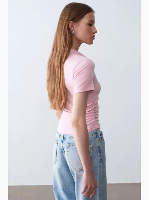 T-shirt polo court femme, coupe slim dilvin - Kiabi T-shirt polo court femme, coupe slim dilvin - Kiabi
