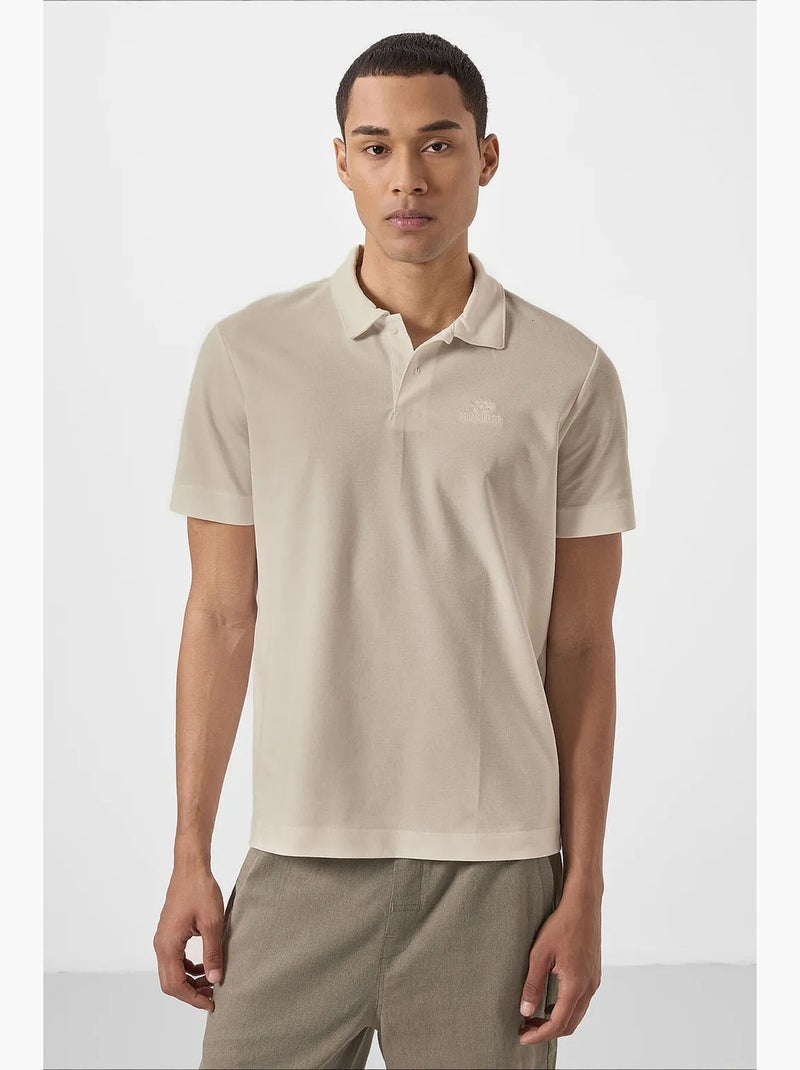 T-shirt polo homme en mélange de coton tommy Beige argile - Kiabi