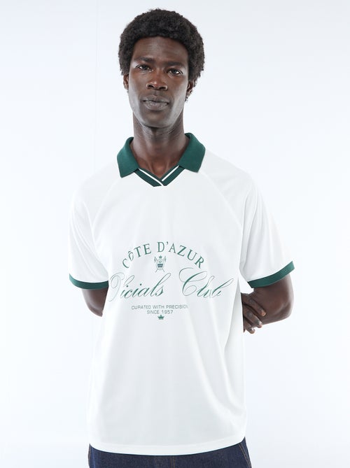 T-shirt polo imprimé à message - Kiabi