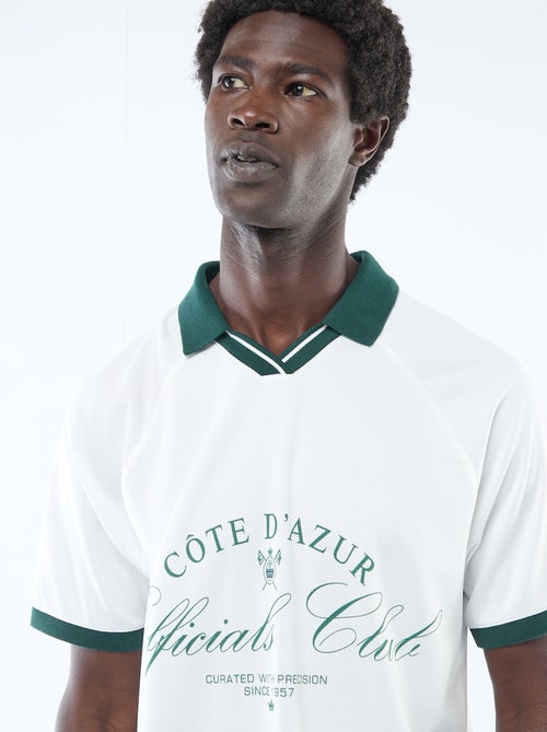 T-shirt polo met print en boodschap - Kiabi