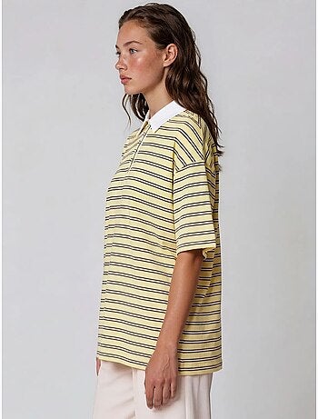T-shirt polo rayé en coton pour femme busem