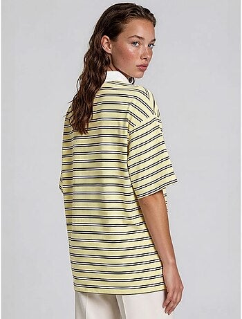 T-shirt polo rayé en coton pour femme busem