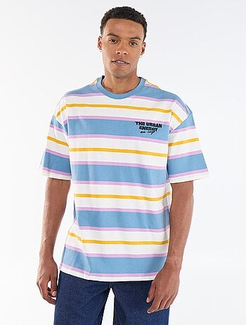 T-shirt pour homme à col rond en jersey fantaisie