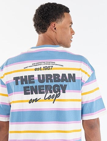 T-shirt pour homme à col rond en jersey fantaisie