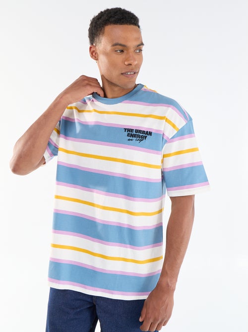 T-shirt pour homme à col rond en jersey fantaisie - Kiabi
