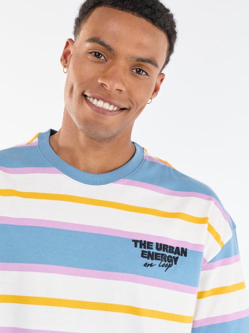 T-shirt pour homme à col rond en jersey fantaisie - Kiabi