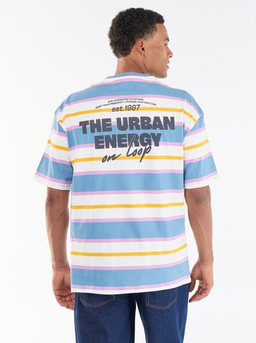 T-shirt pour homme à col rond en jersey fantaisie - Kiabi