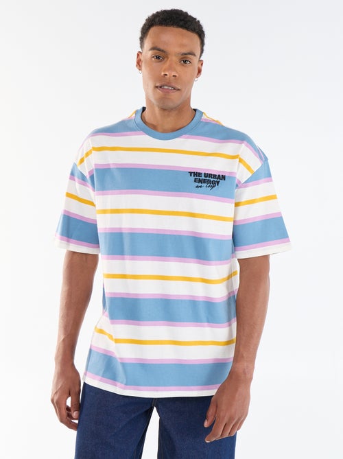 T-shirt pour homme à col rond en jersey fantaisie - Kiabi