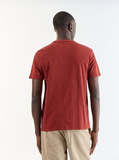 T-shirt pour homme à col tunisien uni - Kiabi