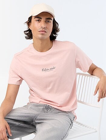 T-shirt en coton à col rond homme avec imprimé