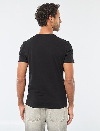 T-shirt uni en coton à col rond pour homme
