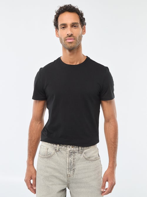 T-shirt pour homme en coton à col rond - Kiabi