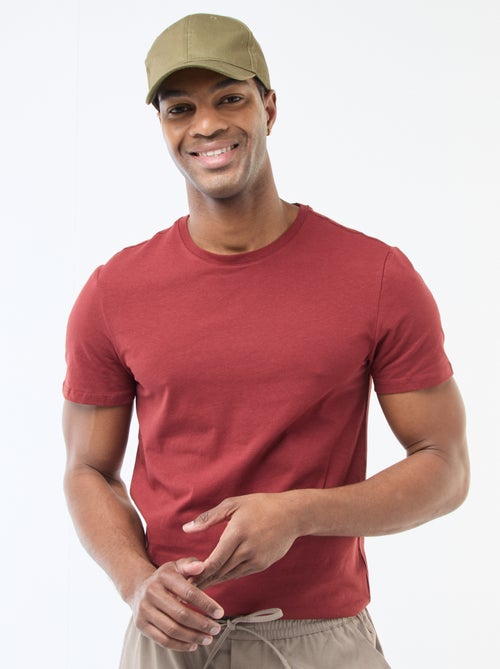 T-shirt pour homme en coton à col rond - Kiabi
