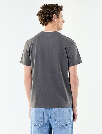 T-shirt uni en coton pour homme à col rond