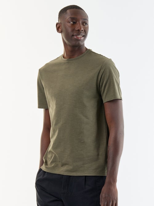 T-shirt pour homme uni à col rond - Kiabi