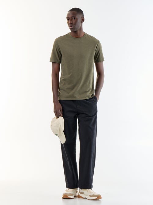 T-shirt pour homme uni à col rond - Kiabi