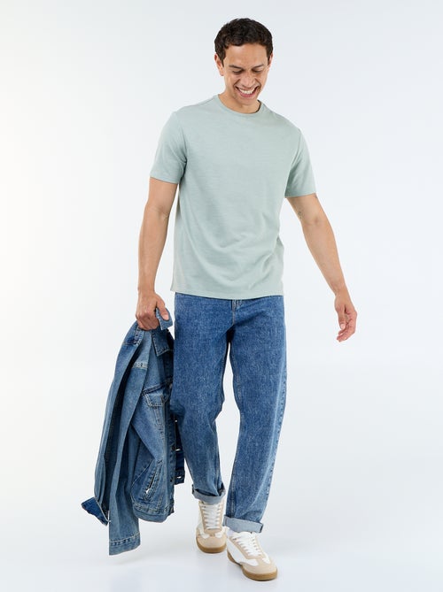 T-shirt pour homme uni à col rond - Kiabi