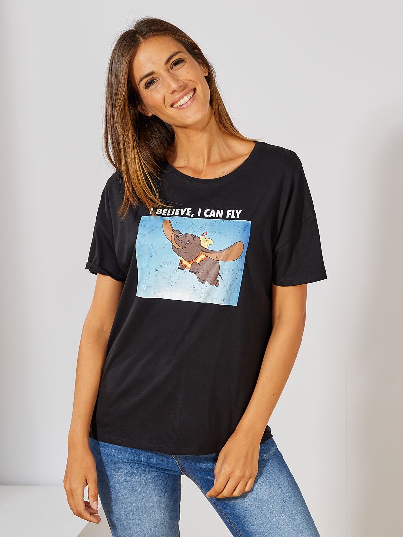 T-shirt print 'Dumbo' noir - Kiabi