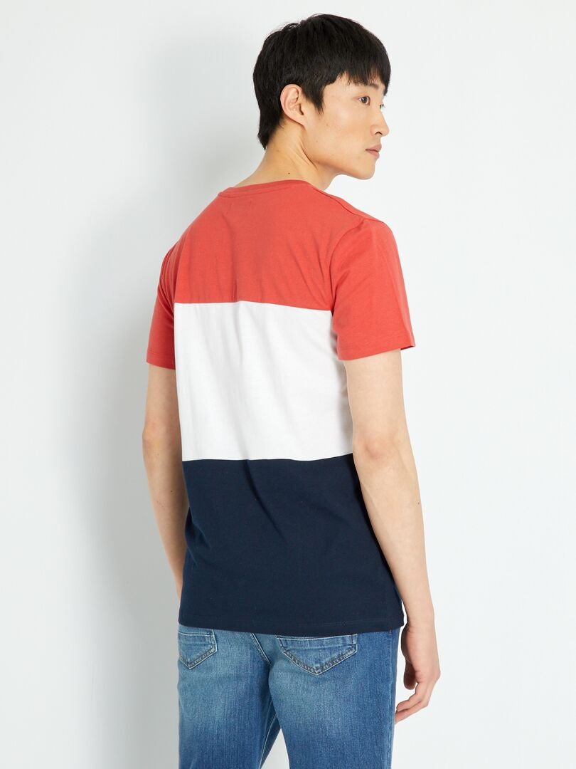 T-shirt 'Produkt' color-block en jersey Rouge - Kiabi