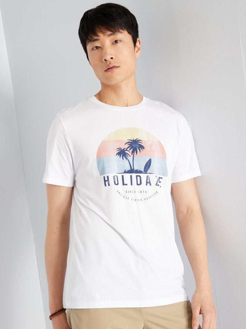 T-shirt 'Produkt ' en jersey avec imprimé blanc - Kiabi