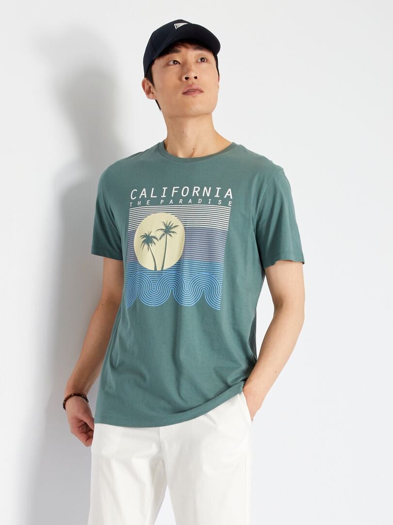 T-shirt 'Produkt ' en jersey avec imprimé Vert - Kiabi