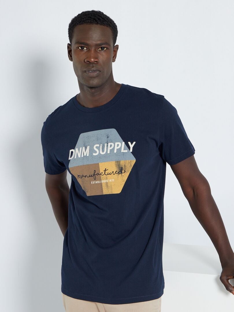 T-shirt 'Produkt' en jersey bleu marine - Kiabi