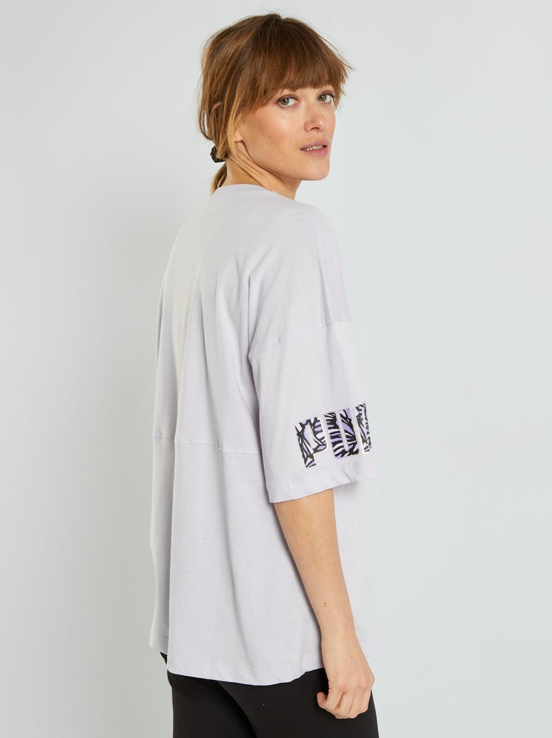 T-shirt 'Puma' à col rond Lavande - Kiabi