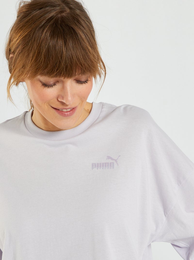 T-shirt 'Puma' à col rond Lavande - Kiabi